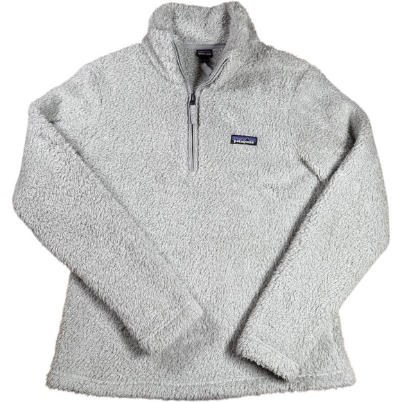 Patagonia Womens Medium Gray Fleece Quarter Zip Pullover Sweatshirt Cozy Sherpa - Picture 3 of 11